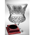 Raleigh Trophy Vase on a Rosewood Base - Lead Crystal (15"x9 3/4"x9 3/4")